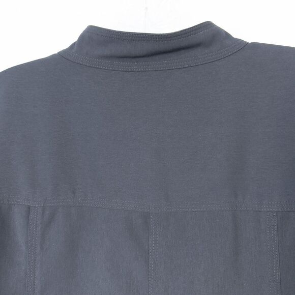 Susan Graver Style Twill Snap Front Lightweight Jacket Womens 1X Black A6223 - Picture 14 of 16